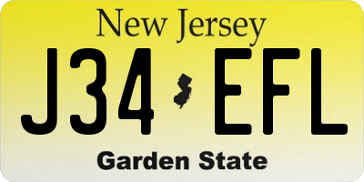 NJ license plate J34EFL