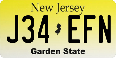 NJ license plate J34EFN