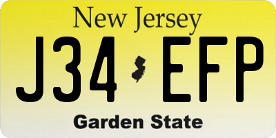 NJ license plate J34EFP