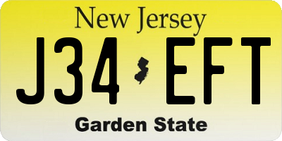 NJ license plate J34EFT