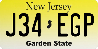 NJ license plate J34EGP