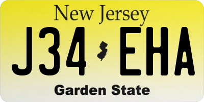 NJ license plate J34EHA