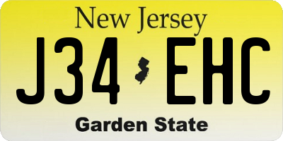 NJ license plate J34EHC