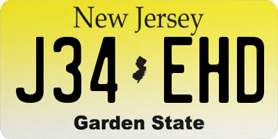 NJ license plate J34EHD