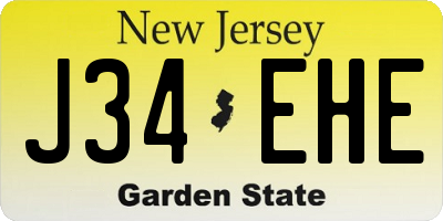 NJ license plate J34EHE