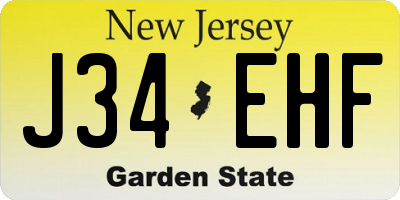 NJ license plate J34EHF