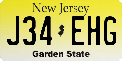 NJ license plate J34EHG