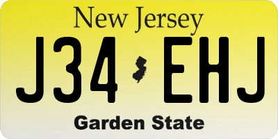 NJ license plate J34EHJ