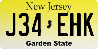 NJ license plate J34EHK