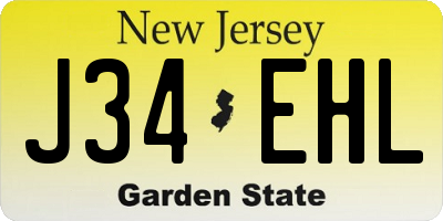 NJ license plate J34EHL