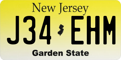 NJ license plate J34EHM