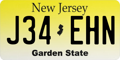 NJ license plate J34EHN