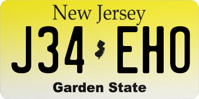 NJ license plate J34EHO