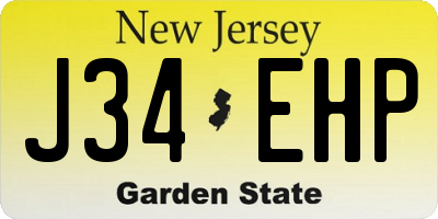 NJ license plate J34EHP