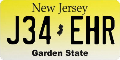 NJ license plate J34EHR