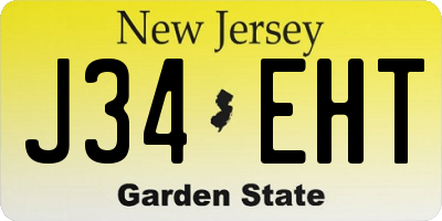 NJ license plate J34EHT