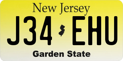 NJ license plate J34EHU