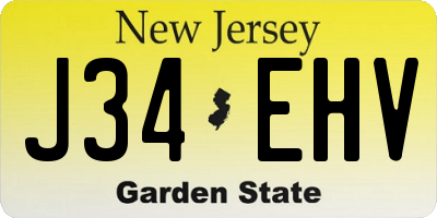 NJ license plate J34EHV