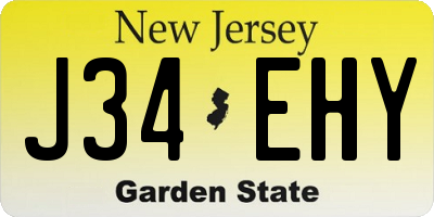 NJ license plate J34EHY