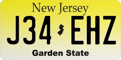 NJ license plate J34EHZ