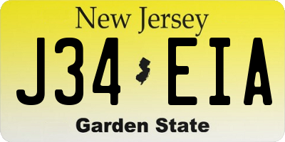 NJ license plate J34EIA