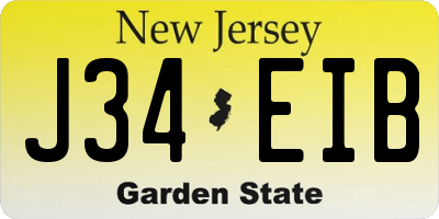 NJ license plate J34EIB