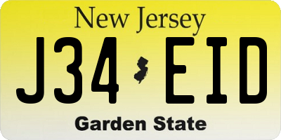 NJ license plate J34EID