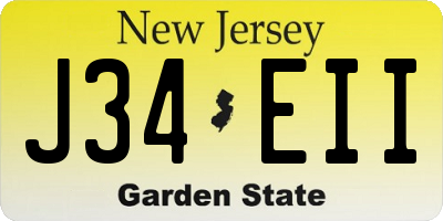 NJ license plate J34EII