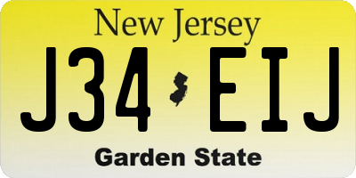 NJ license plate J34EIJ