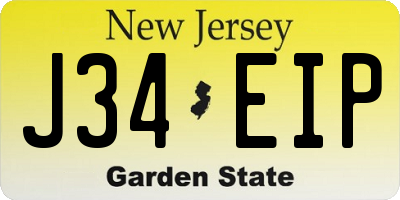 NJ license plate J34EIP