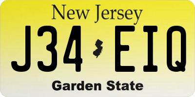 NJ license plate J34EIQ