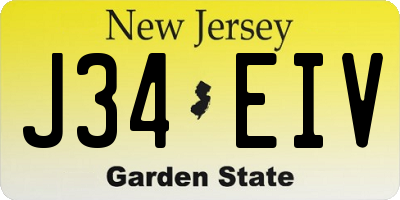 NJ license plate J34EIV