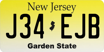 NJ license plate J34EJB