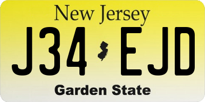 NJ license plate J34EJD