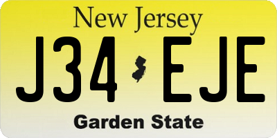 NJ license plate J34EJE