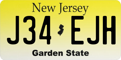 NJ license plate J34EJH