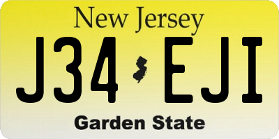 NJ license plate J34EJI