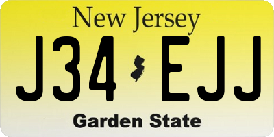 NJ license plate J34EJJ