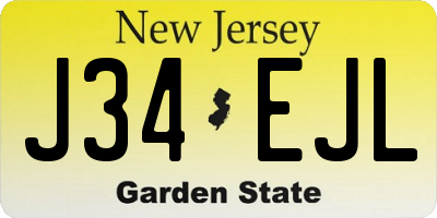 NJ license plate J34EJL