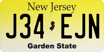 NJ license plate J34EJN