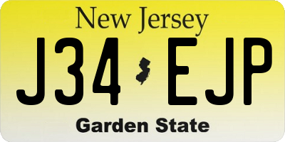 NJ license plate J34EJP