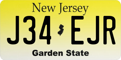 NJ license plate J34EJR