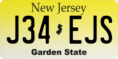 NJ license plate J34EJS
