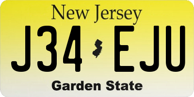 NJ license plate J34EJU