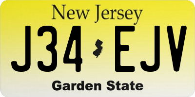 NJ license plate J34EJV