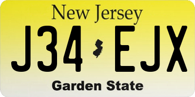 NJ license plate J34EJX