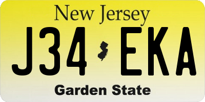 NJ license plate J34EKA