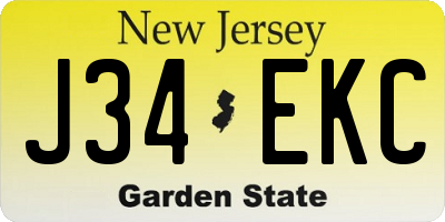 NJ license plate J34EKC