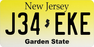 NJ license plate J34EKE