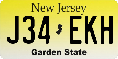 NJ license plate J34EKH